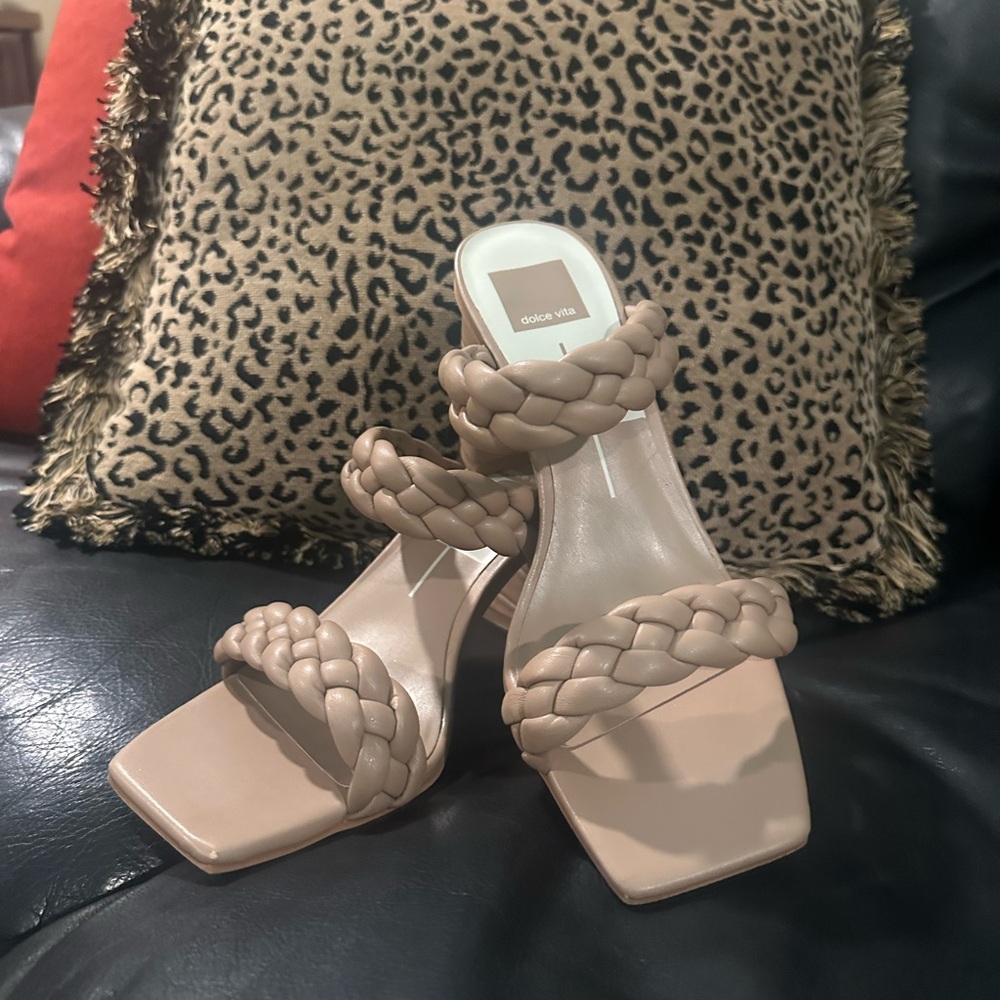Dolce Vita Braided Cafe Block Heel Sandals
